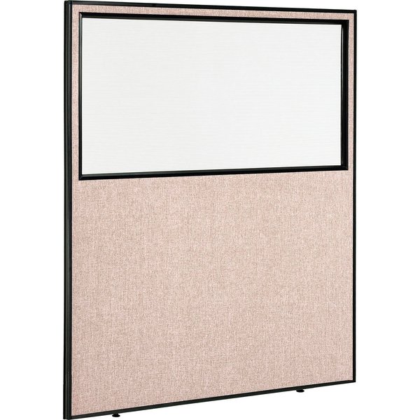 Global Industrial Office Partition Panel With Partial Window, 60-1/4W x 96H, Tan 695790WTN